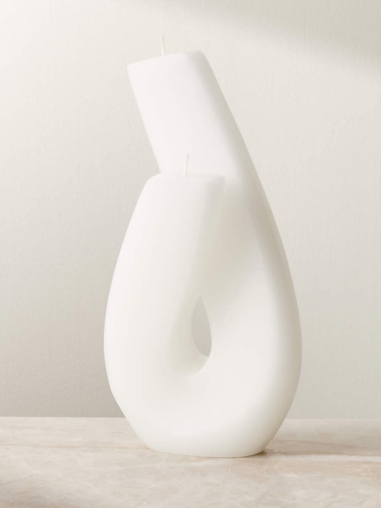 CB2 Other - New! CB2 Halcyon Warm White Sculptural Candle 10.6"